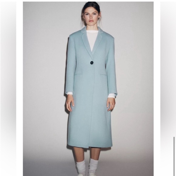 Zara Fitted Wool Blend Coat - Picture 3 of 15